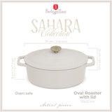 Berlinger Haus Ovális öntöttvas pecsenyesütő 4,65 L matt krém Sahara Collection