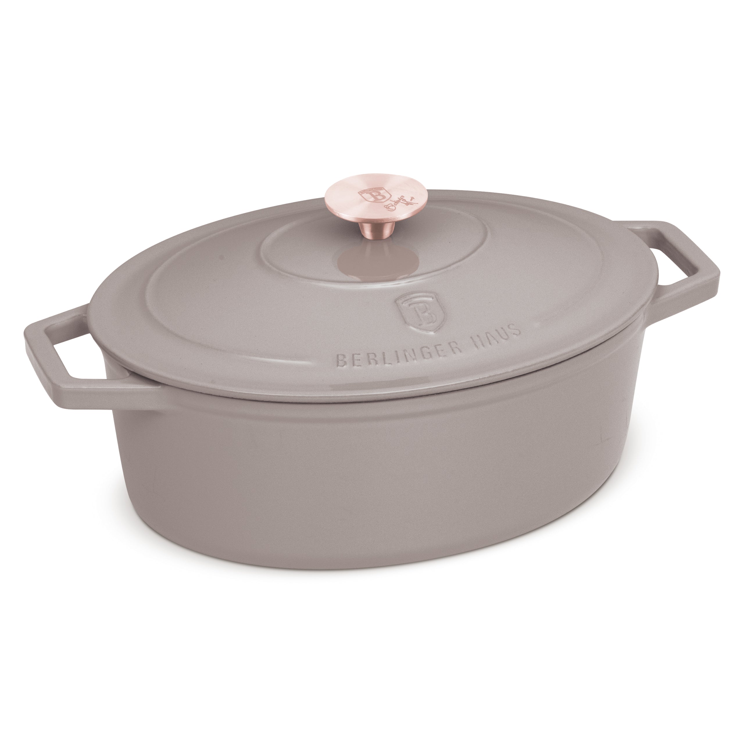 Ovális öntöttvas pecsenyesütő 4,65 L indukciós Berlinger Haus Taupe Collection