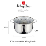 Berlinger Haus Lábas fedővel (3.8 L) – indukciós – Silver Jewellery Collection