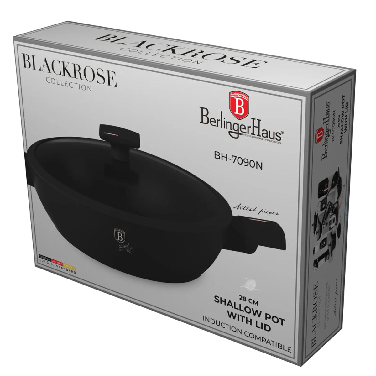 Berlinger Haus Alacsony lábas fedővel (3.8 L) – 2. kép