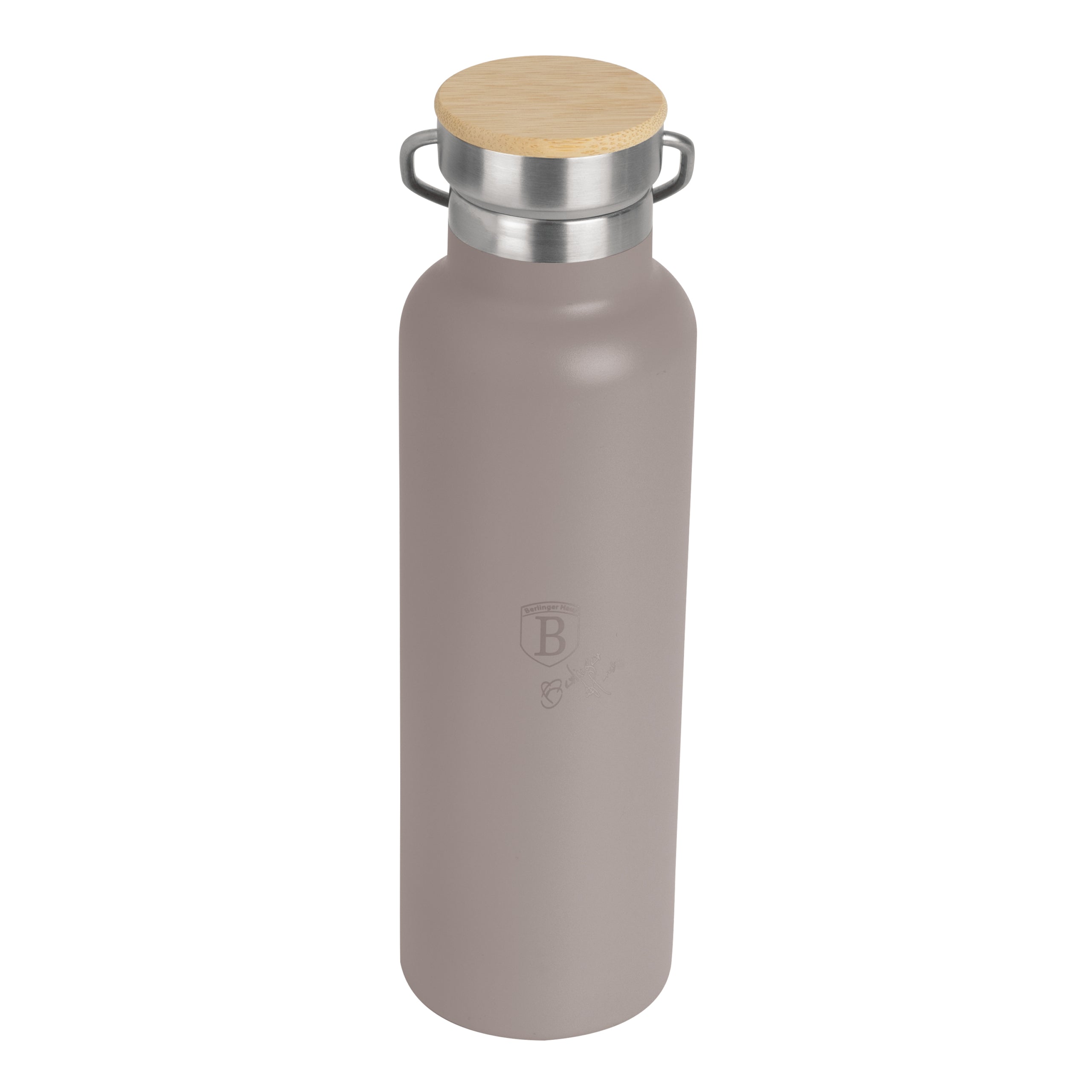Hőtartó dupla falú Kulacs bambusz kupakkal 600 ml szürke / púder Berlinger Haus