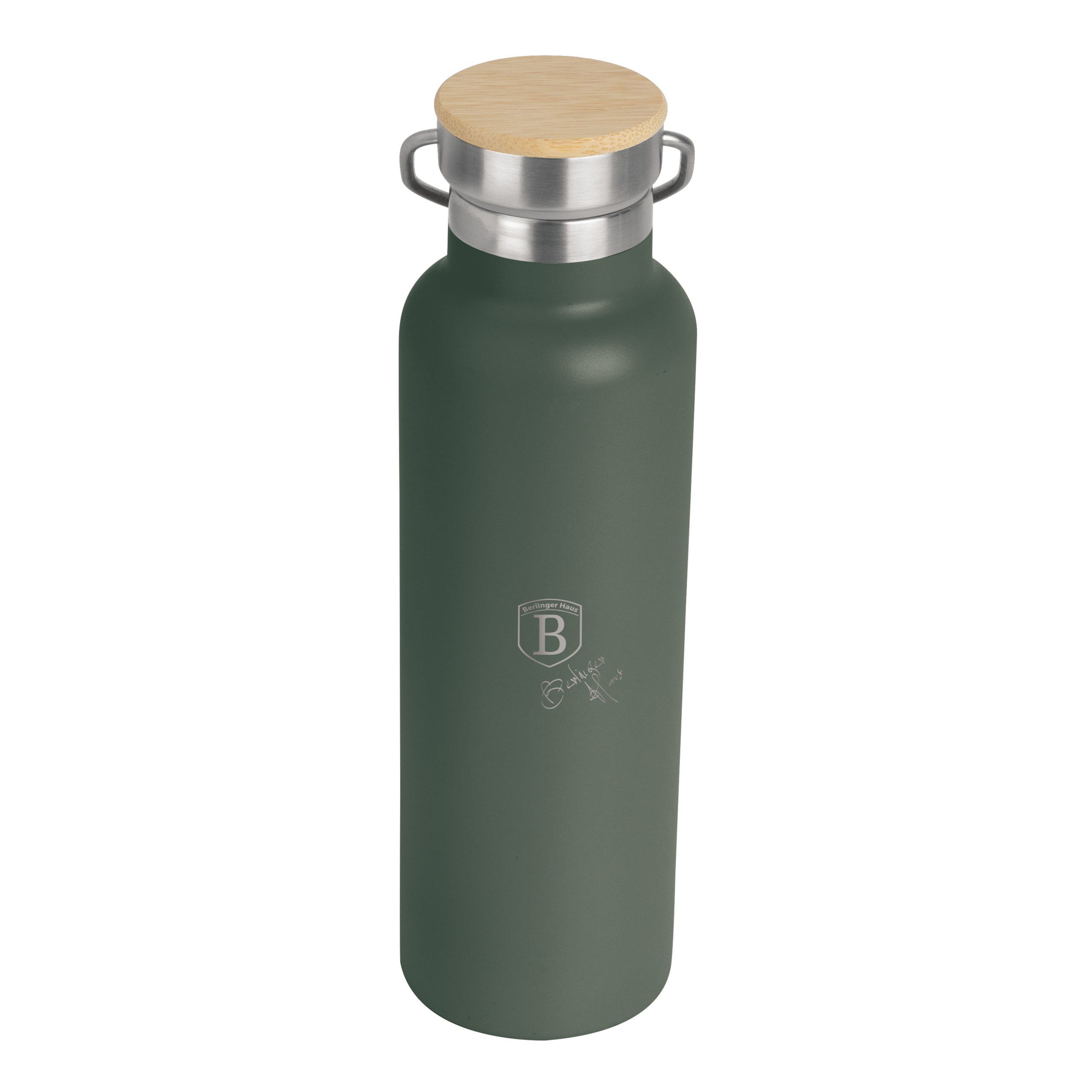 Berlinger Haus matt zöld rozsdamentes acél termosz bambusz kupakkal 600 ml