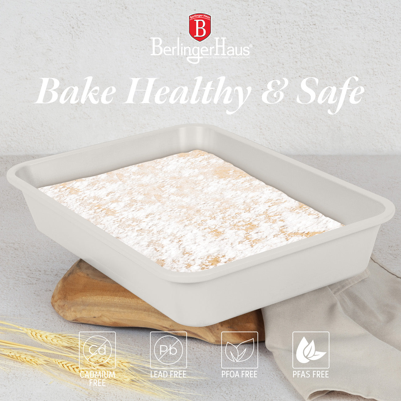 Berlinger Haus tapadásmentes tepsi 40 cm matt krém Sahara Collection