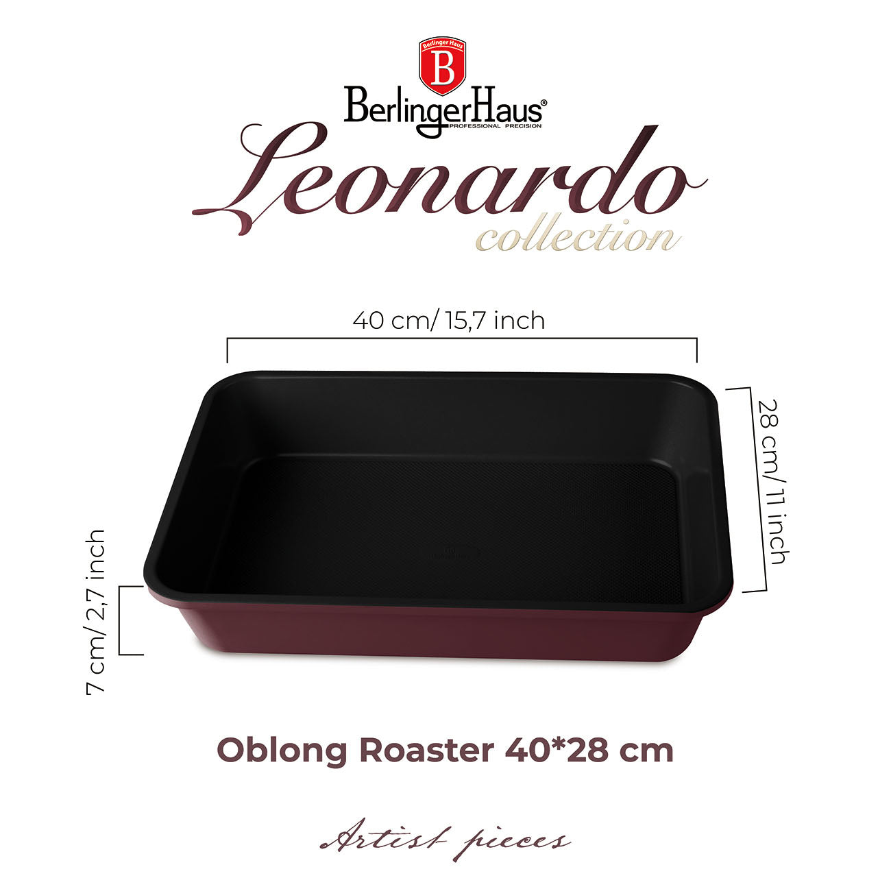 Berlinger Haus Tepsi 40*28 cm Leonardo Collection tapadásmentes