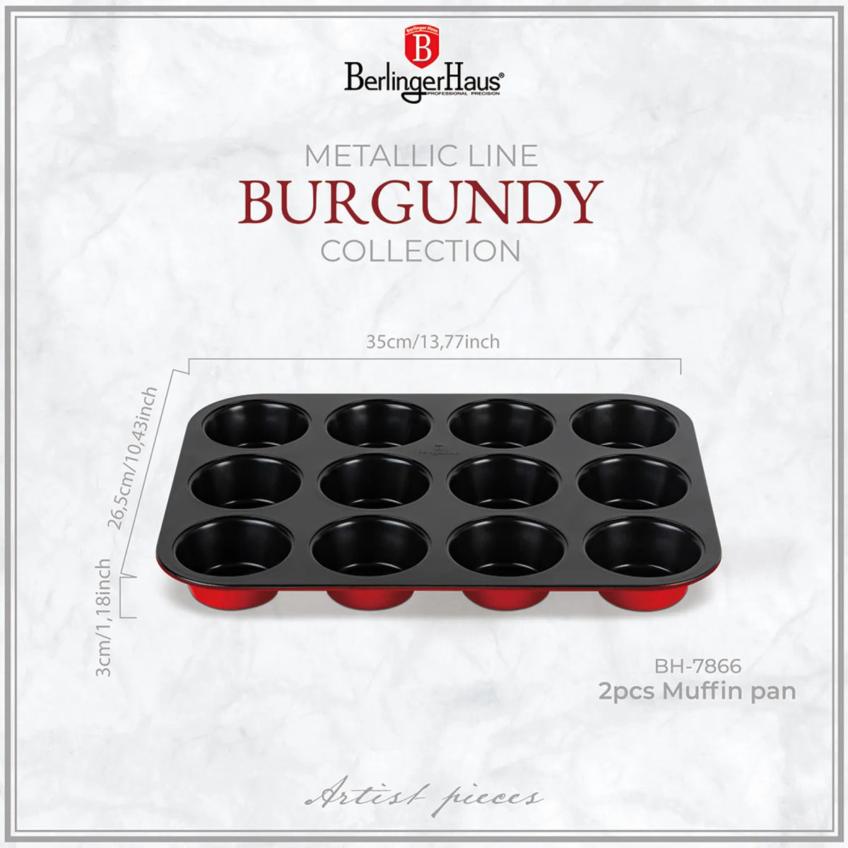 Berlinger Haus 12 csészés muffin sütőforma – 5. kép