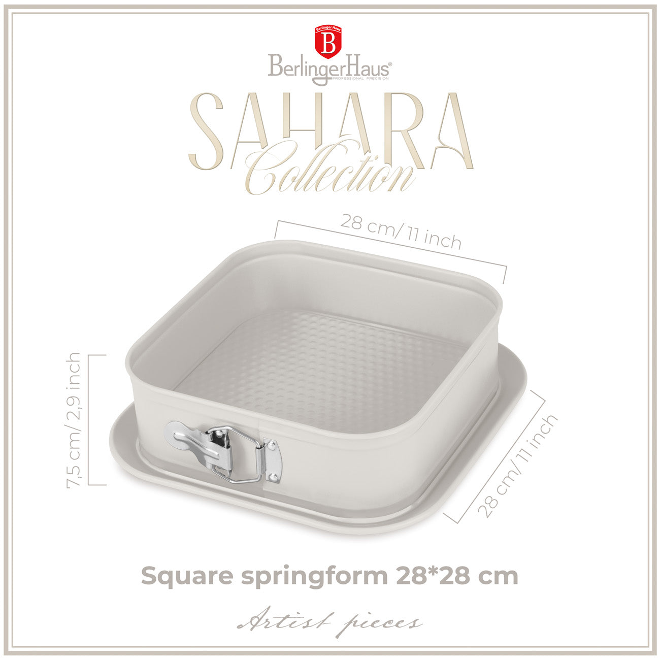 Szögletes tapadásmentes tortaforma 28 cm Sahara Collection