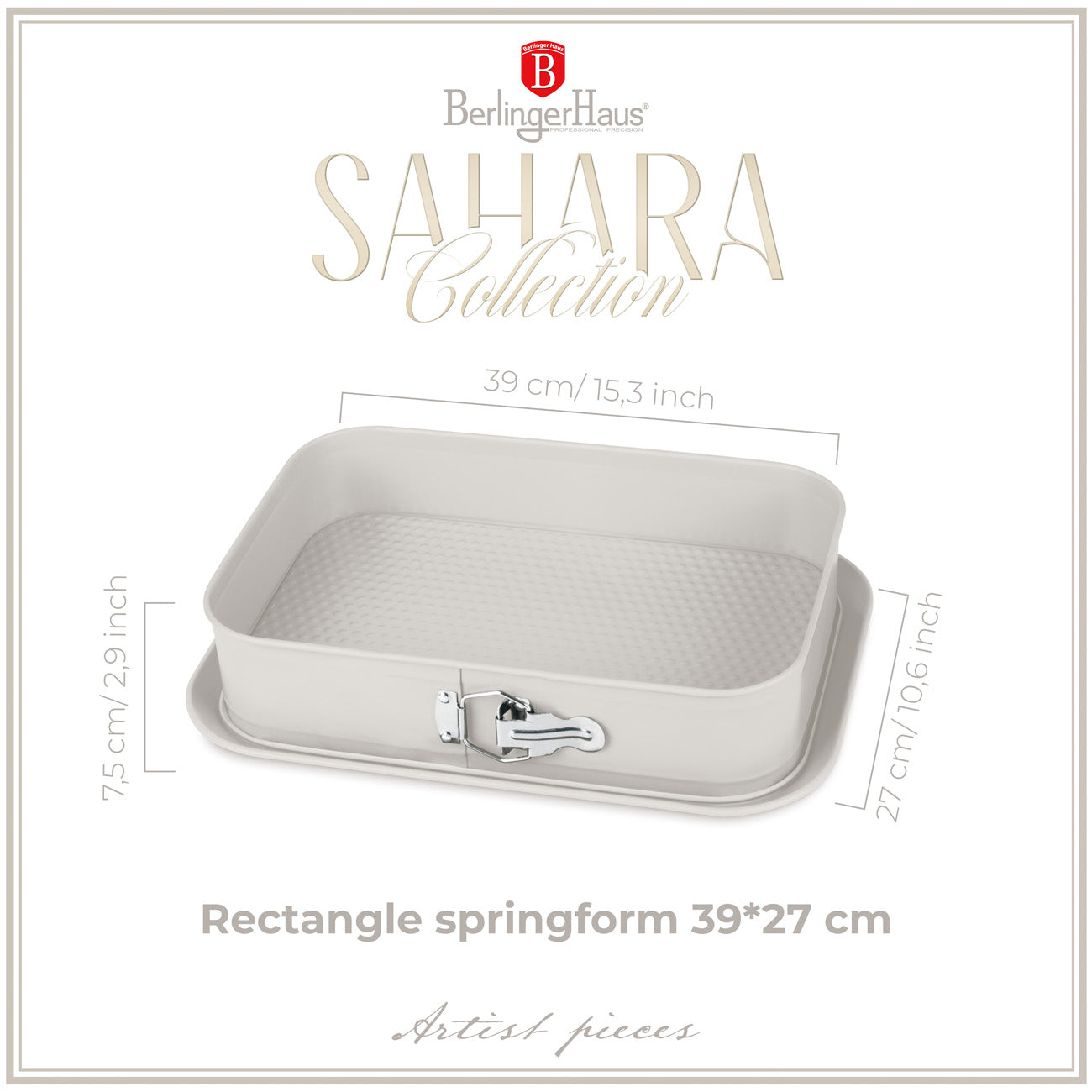 Szögletes tapadásmentes tortaforma 39 cm Sahara Collection