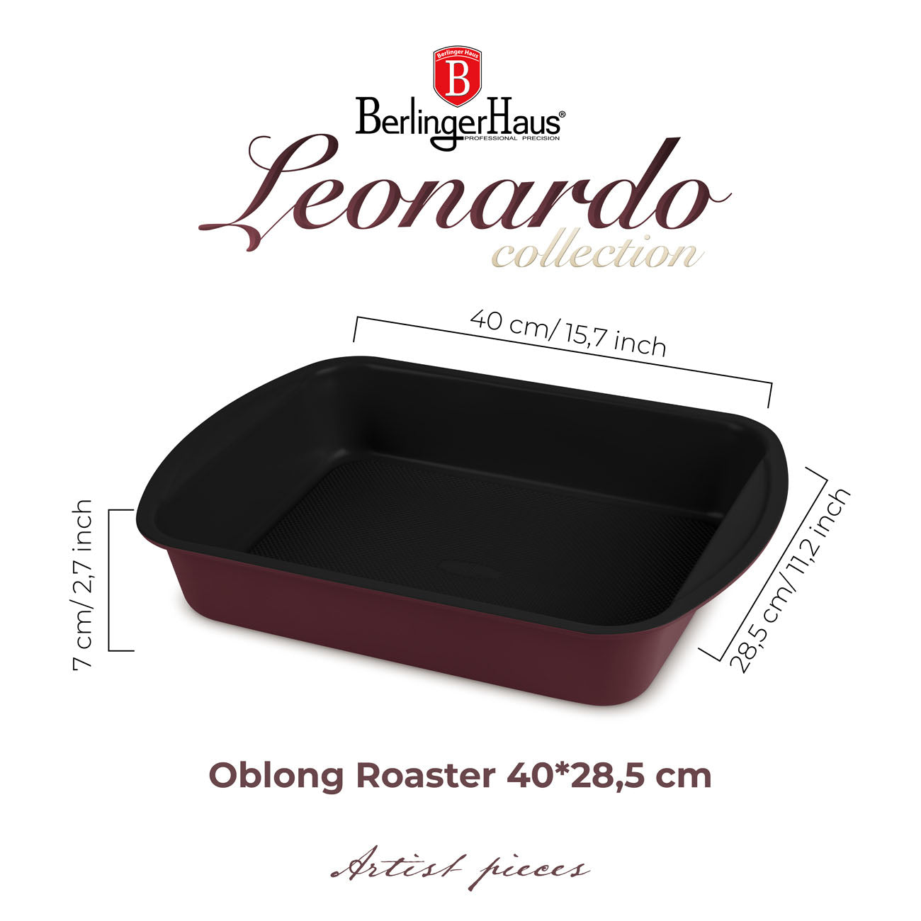Berlinger Haus Tepsi 35 cm Leonardo Collection tapadásmentes