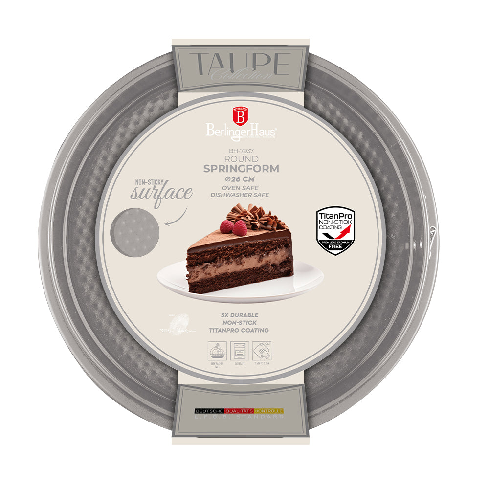Kör alakú tortaforma tapadásmentes titánPro bevonattal 26 cm Berlinger Haus Taupe szürke