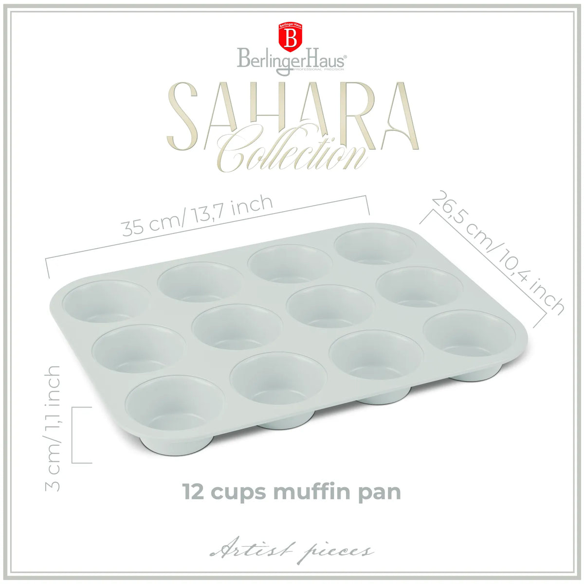 Berlinger Haus 12 csészés muffin sütőforma – 6. kép