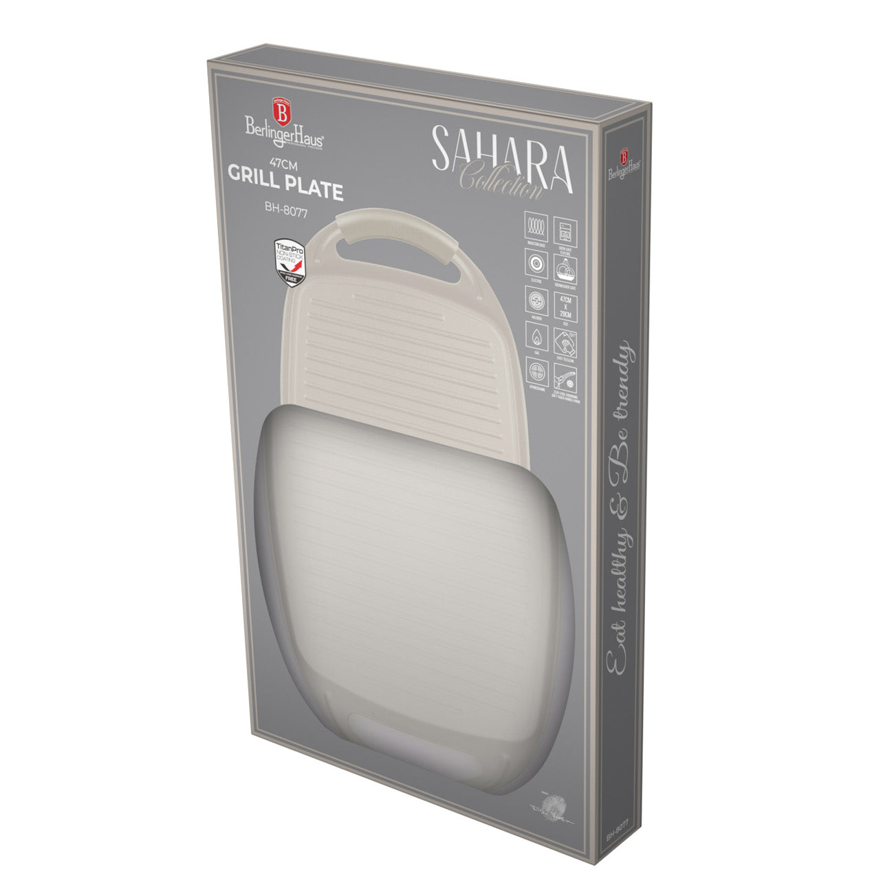 Berlinger Haus Grill sütőlap 47 cm indukciós matt krém Sahara Collection
