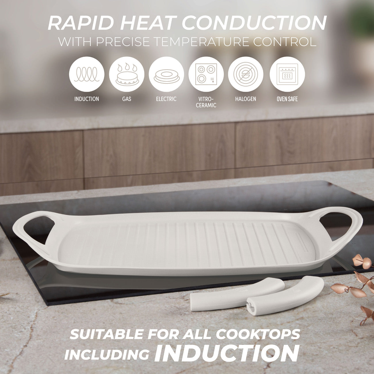 Berlinger Haus Grill sütőlap 47 cm indukciós matt krém Sahara Collection