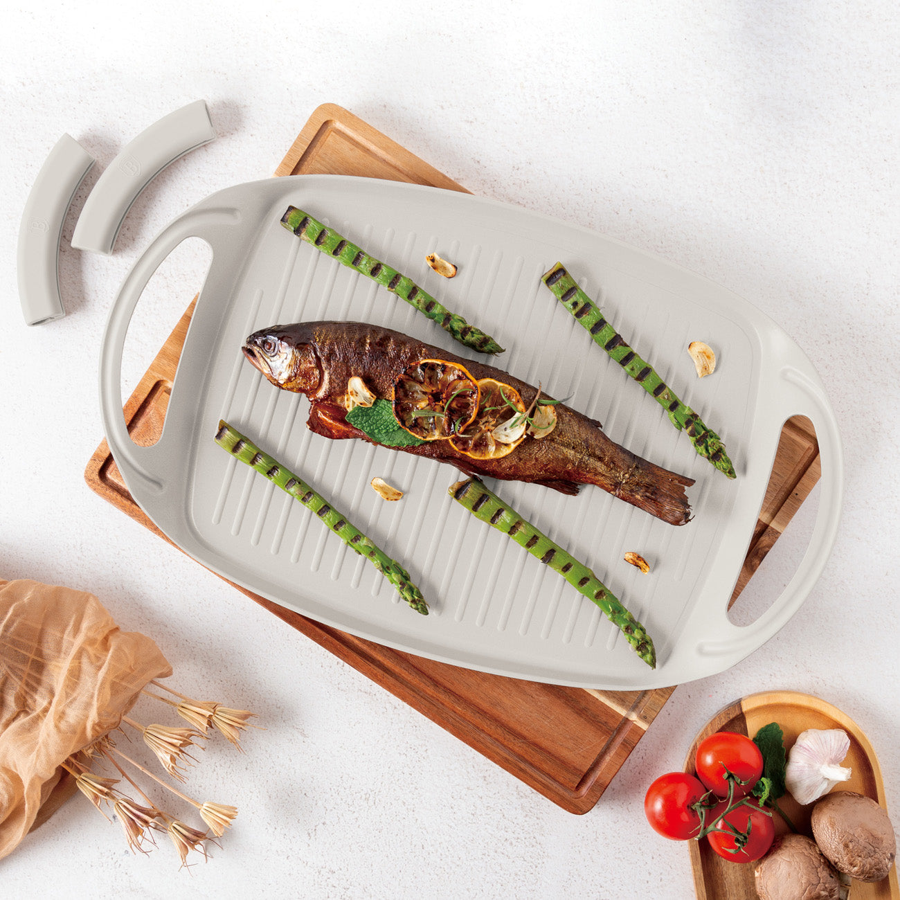 Berlinger Haus Grill sütőlap 47 cm indukciós matt krém Sahara Collection