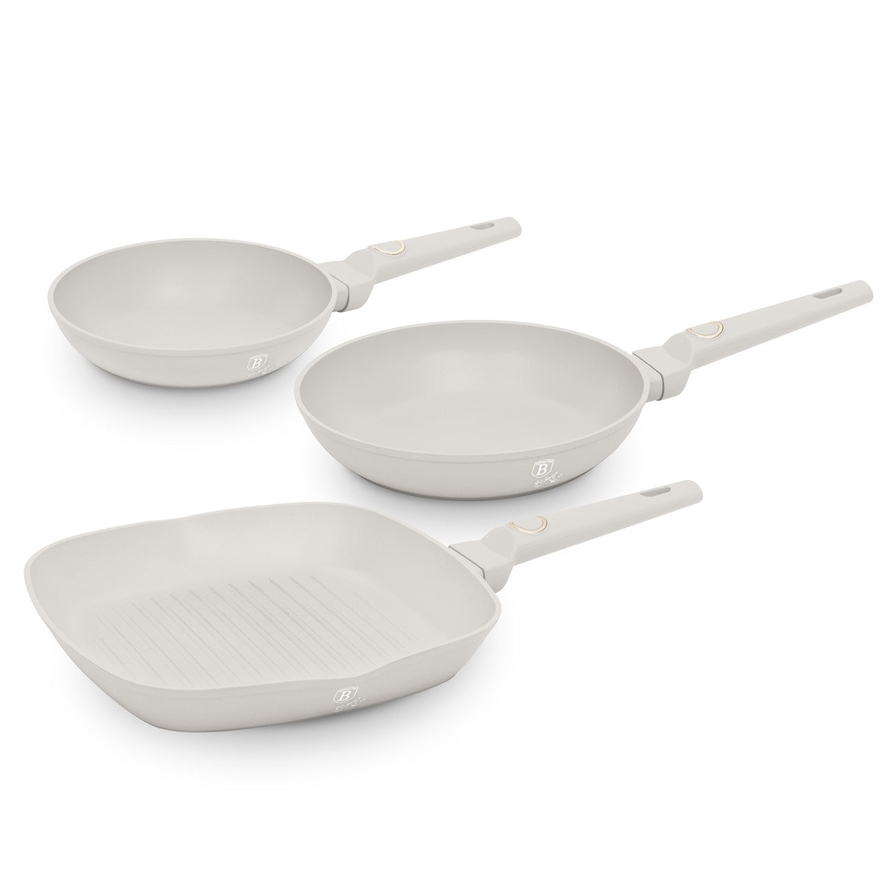 Berlinger Haus 3 részes indukciós serpenyő készlet matt krém Sahara Collection