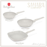 Berlinger Haus 3 részes indukciós serpenyő készlet matt krém Sahara Collection