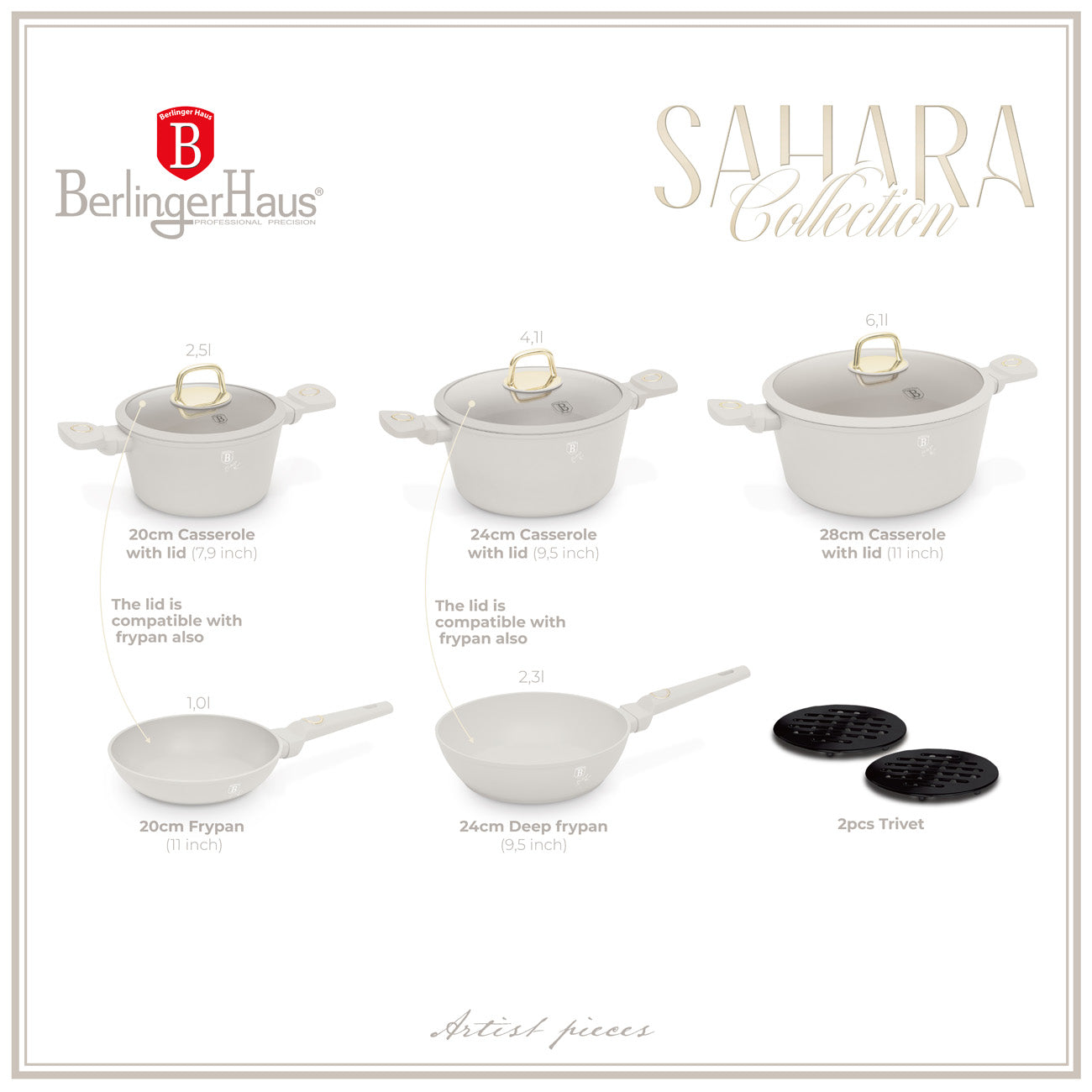 Berlinger Haus 10 részes edénykészlet Sahara Collection