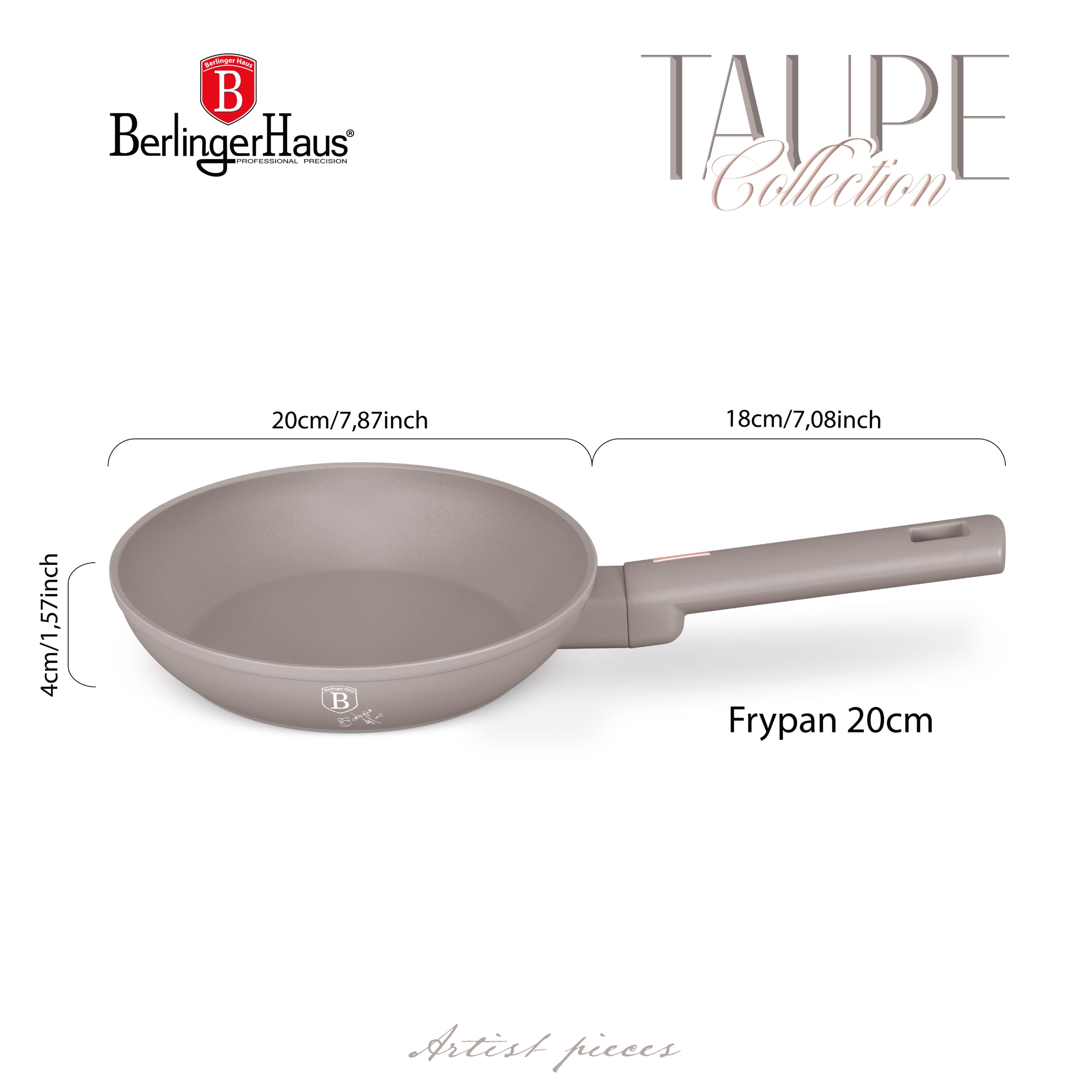 Serpenyő 20 cm indukciós tapadásmentes Berlinger Haus Taupe Collection