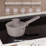 Szószos edény fedővel 1,2 L indukciós tapadásmentes Berlinger Haus Taupe Collection