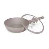 Mély serpenyő fedővel 24 cm indukciós tapadásmentes Berlinger Haus Taupe Collection