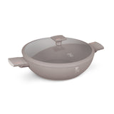 Wok serpenyő fedővel 30 cm indukciós tapadásmentes Berlinger Haus Taupe Collection