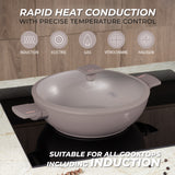 Wok serpenyő fedővel 30 cm indukciós tapadásmentes Berlinger Haus Taupe Collection