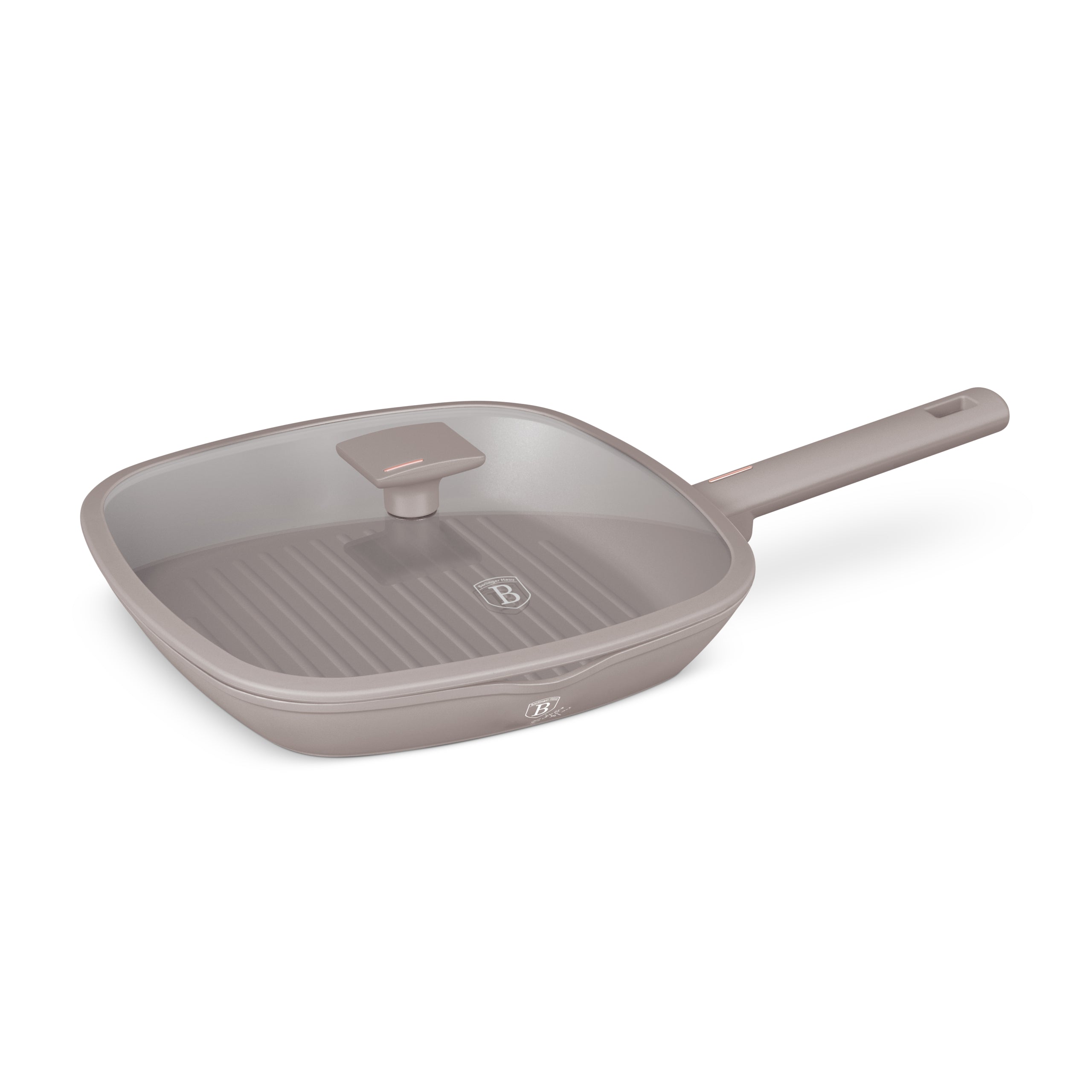 Grill serpenyő fedővel nagy 28 cm indukciós tapadásmentes Berlinger Haus Taupe Collection