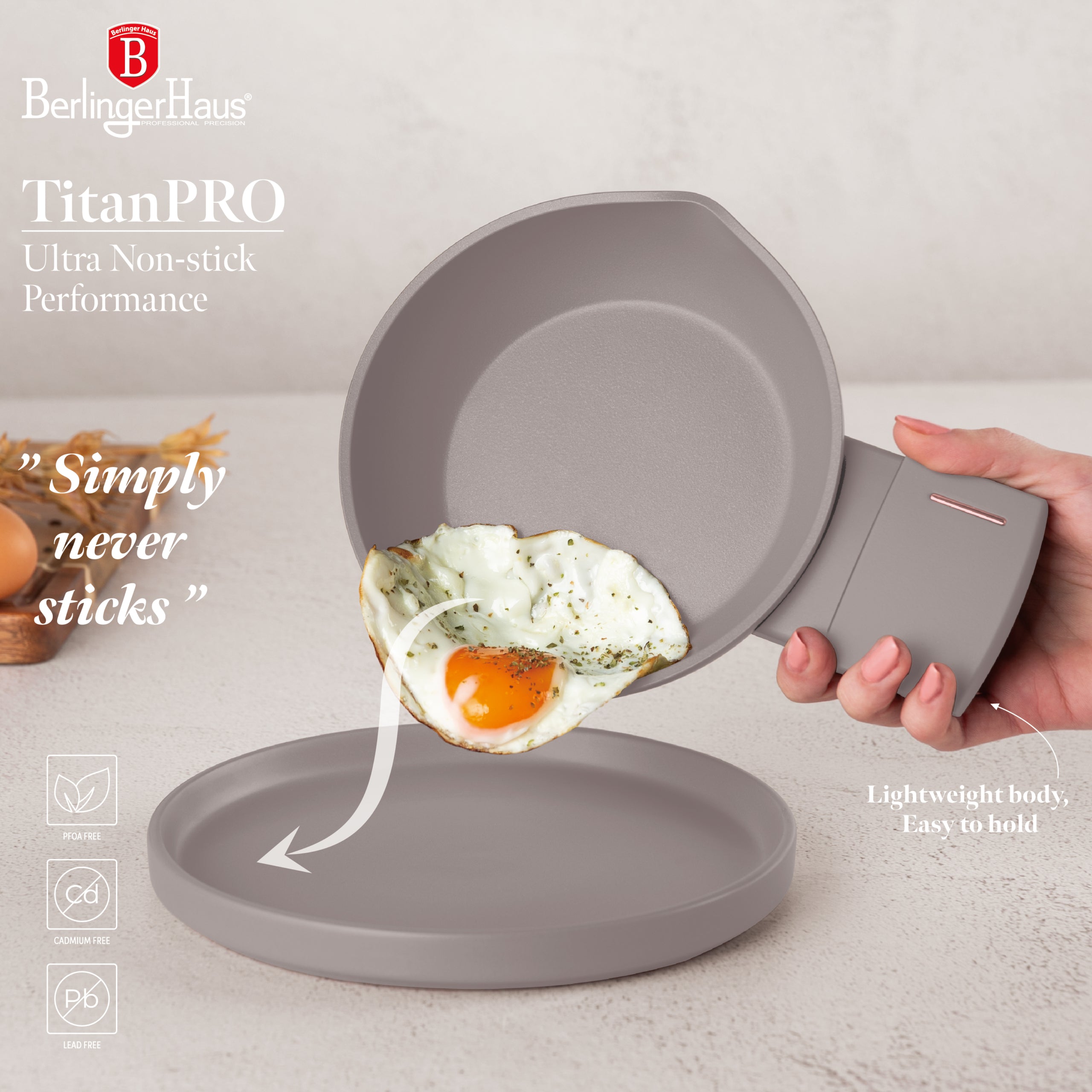Mini serpenyő 16 cm indukciós tapadásmentes Berlinger Haus Taupe Collection