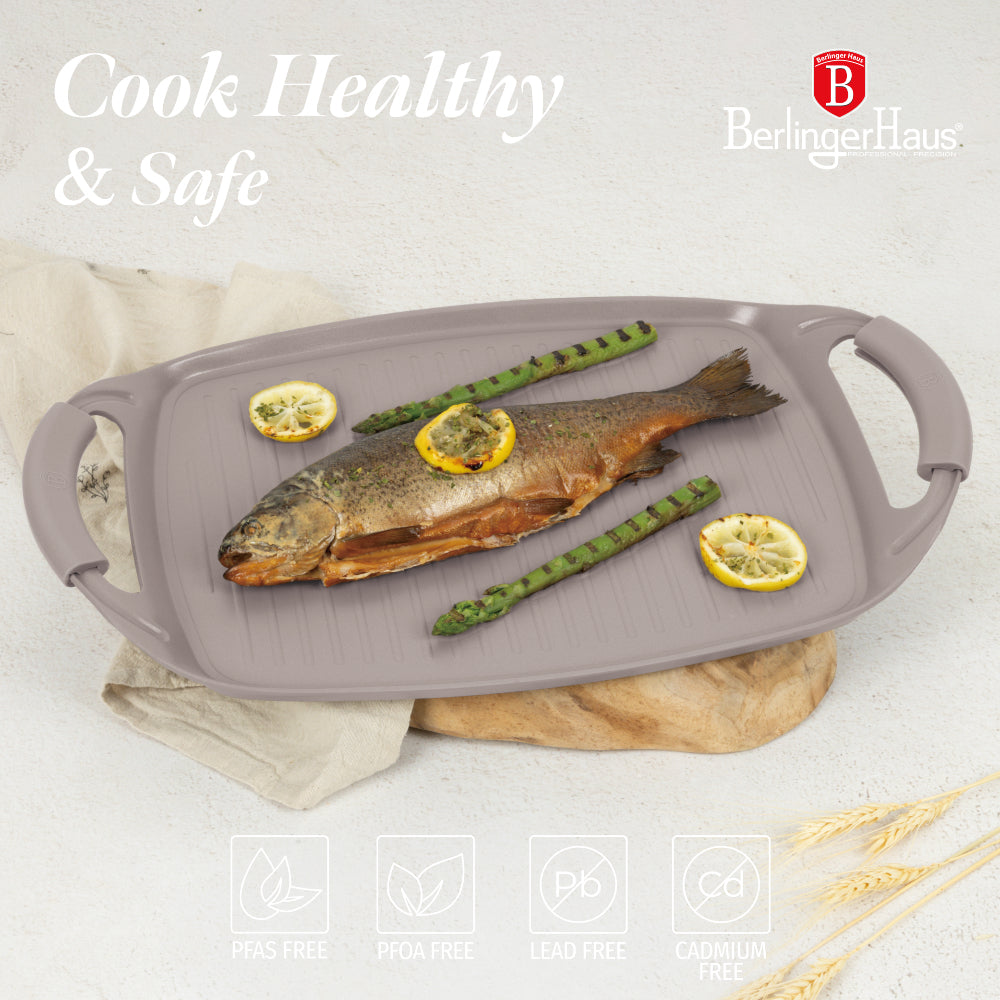 Grill sütőlap 47 cm indukciós tapadásmentes Berlinger Haus Taupe Collection