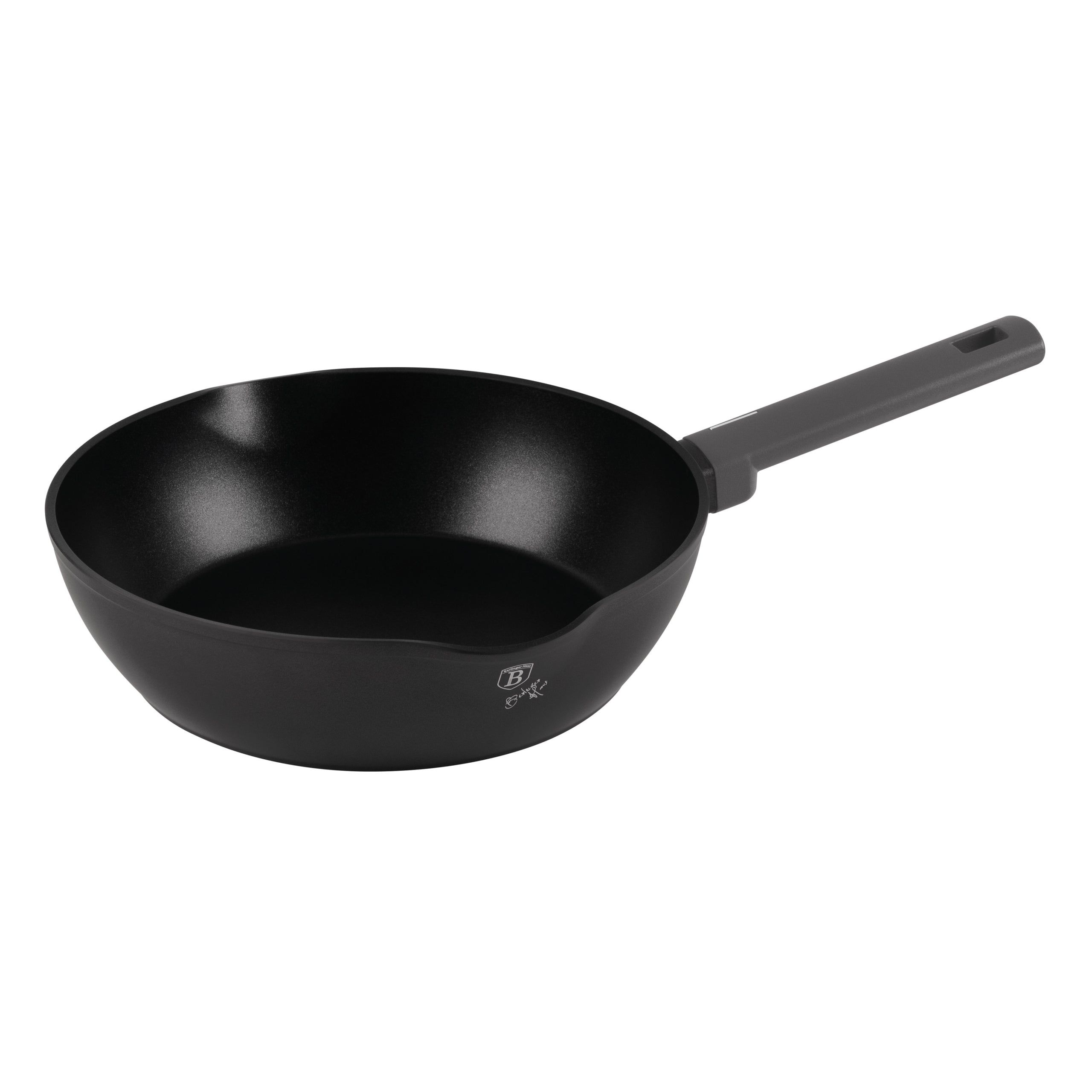 Mély serpenyő dupla kiöntő csőrrel(28 cm tapadásmentes titánPro bevonattal indukciós Antracit Collection Berlinger Haus