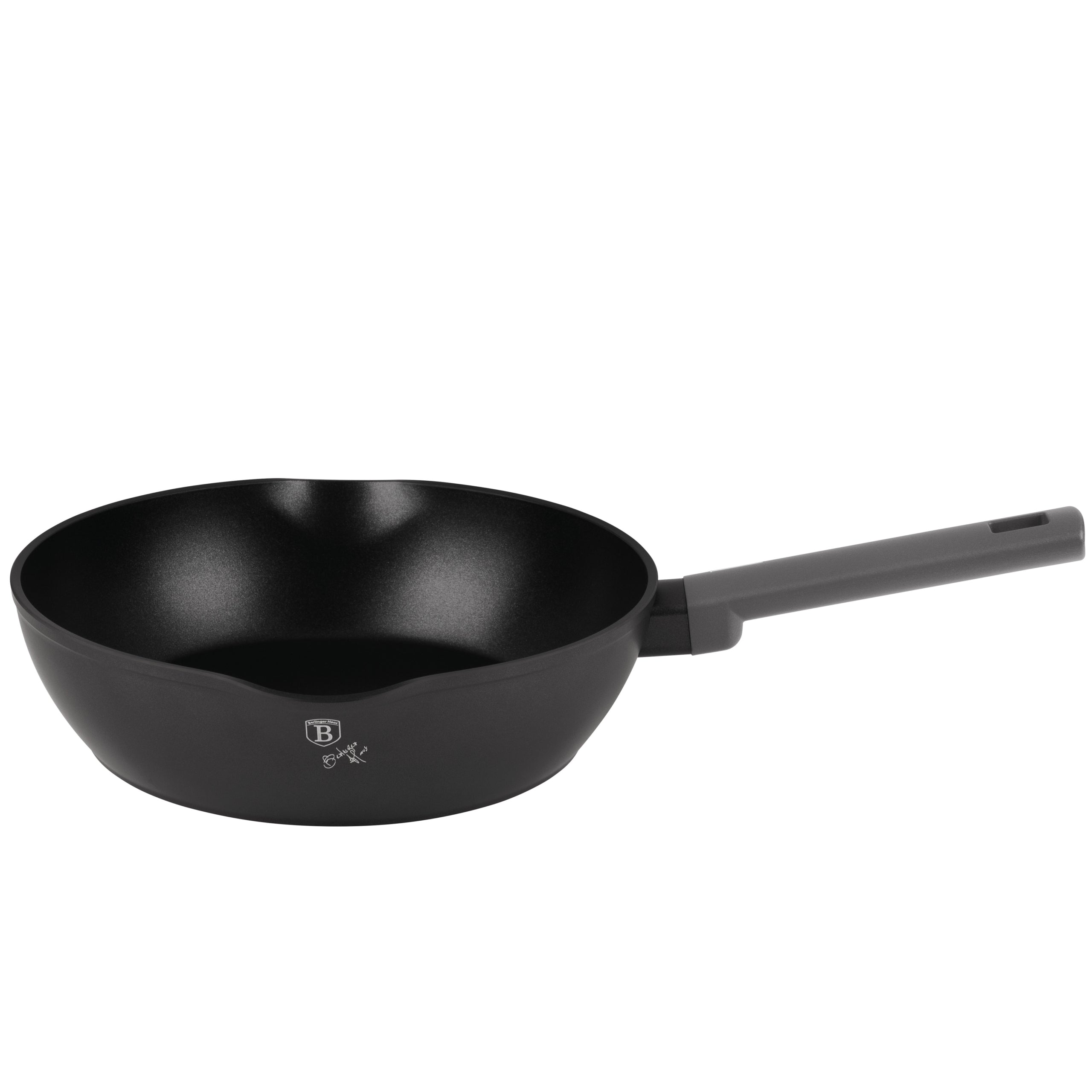 Mély serpenyő dupla kiöntő csőrrel(28 cm tapadásmentes titánPro bevonattal indukciós Antracit Collection Berlinger Haus