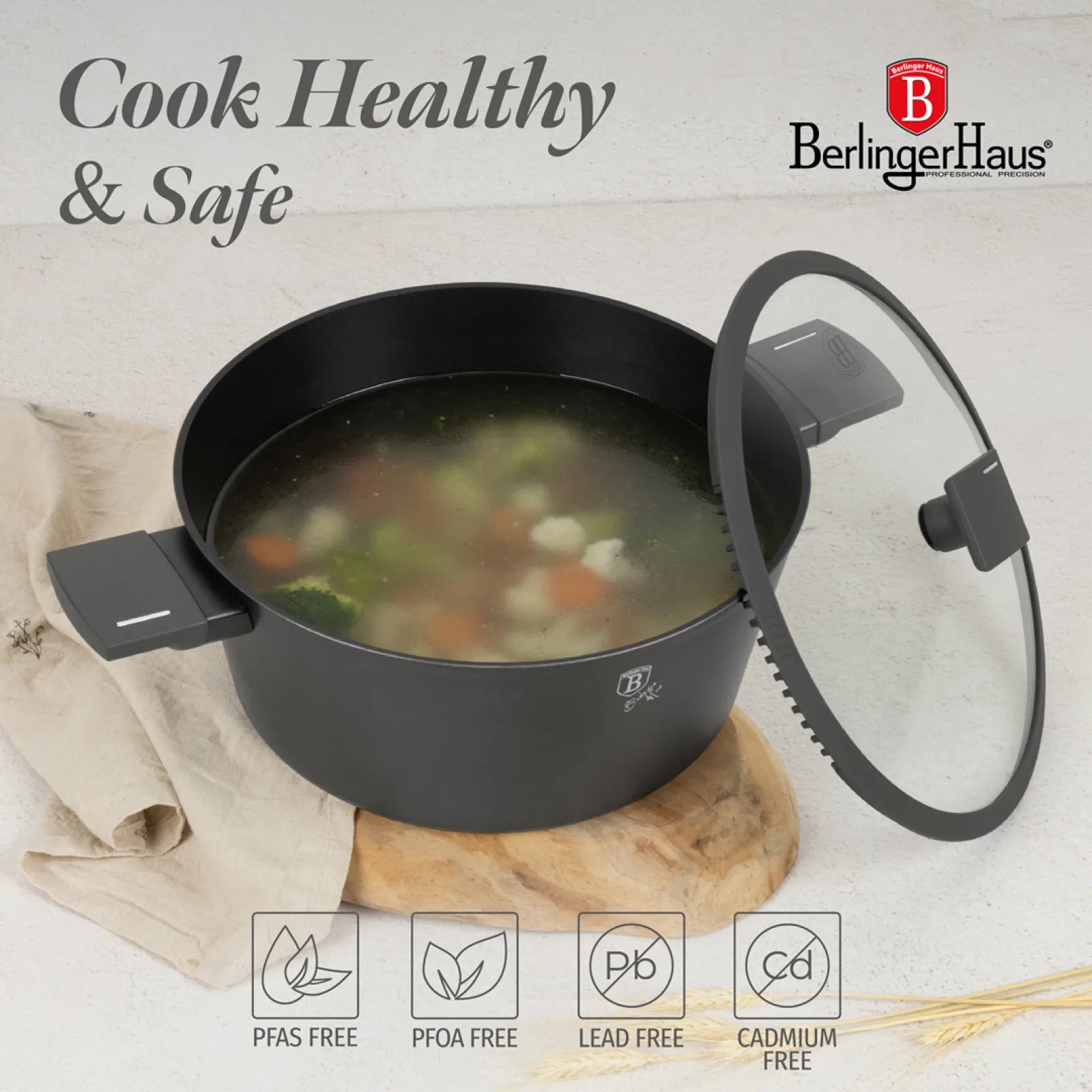 Berlinger Haus 15 részes indukciós edénykészlet– Anthracite Collection