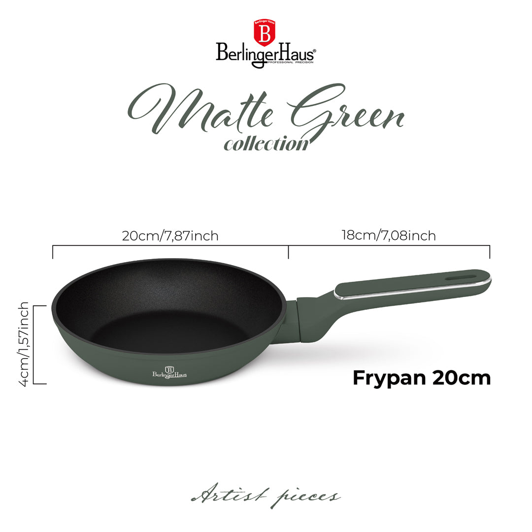Serpenyő tapadásmentes indukciós 20 cm matt zöld Berlinger Haus