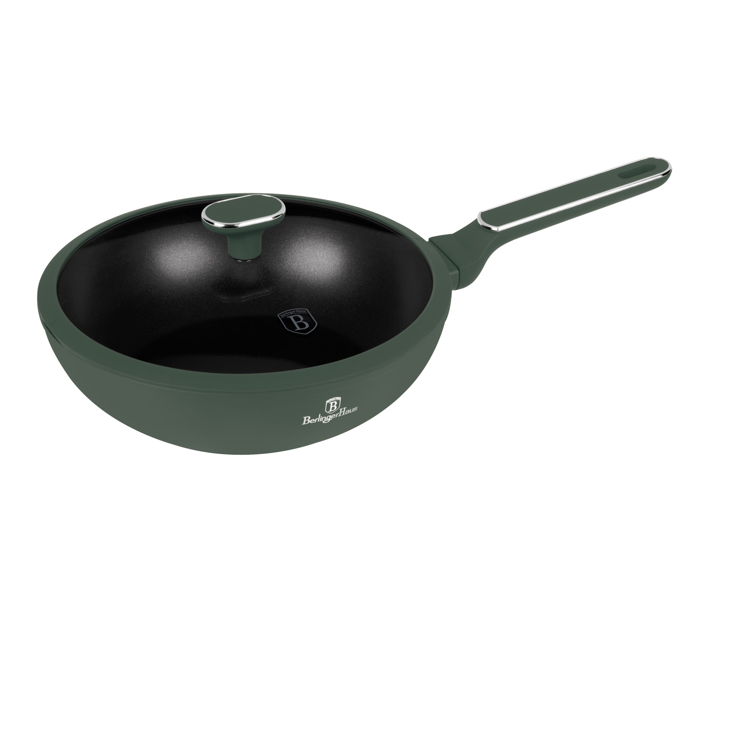 Berlinger Haus matt zöld tapadásmentes indukciós Wok fedővel 28 cm