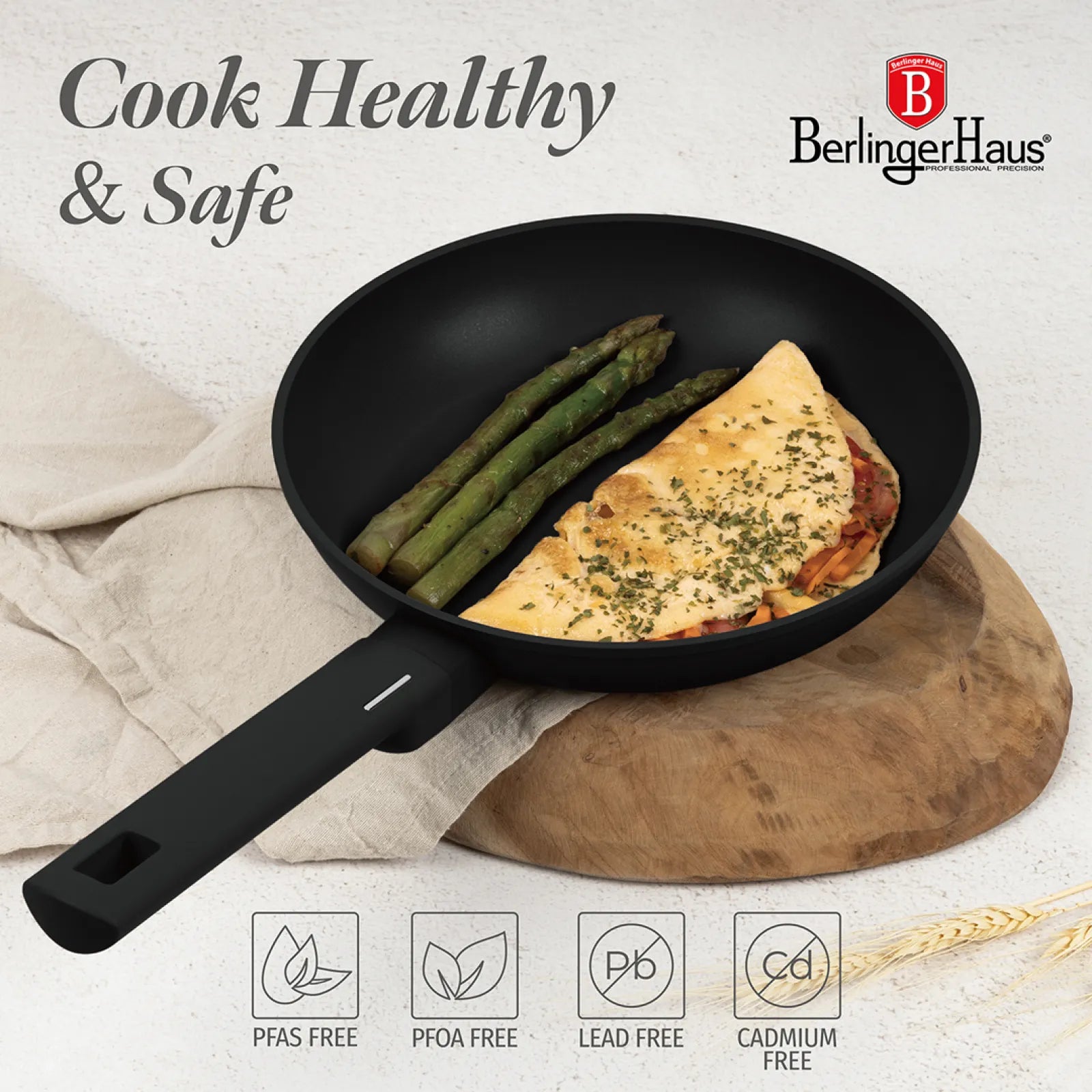 Berlinger Haus indukciós serpenyő 24 cm – Matte Black Collection