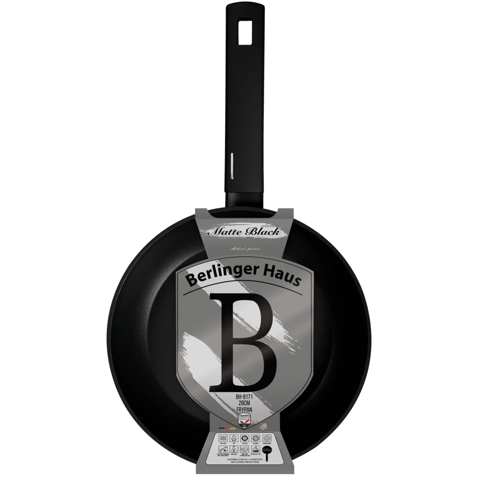 Berlinger Haus indukciós serpenyő 28 cm – Matte Black Collection