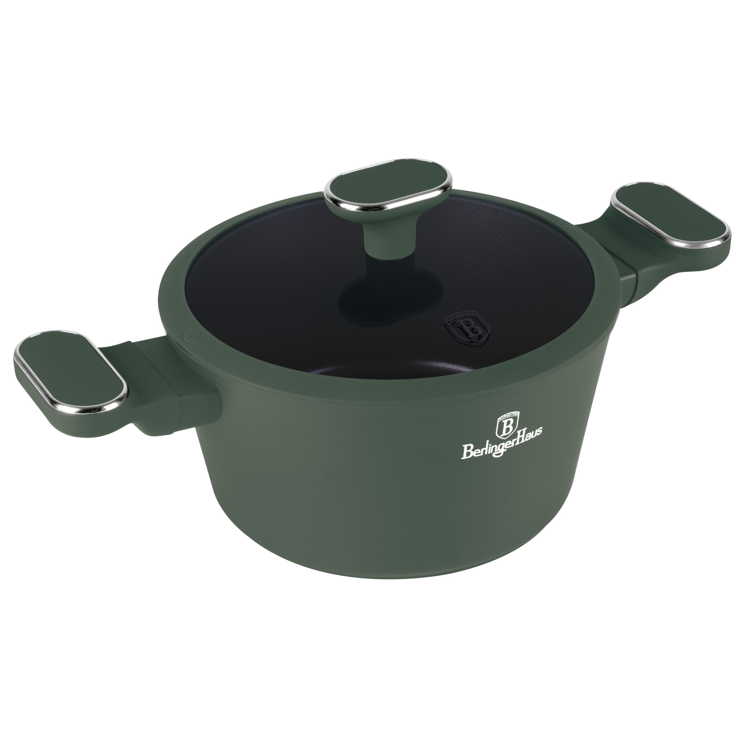 Berlinger Haus matt zöld tapadásmentes indukciós lábas fedővel 20 cm