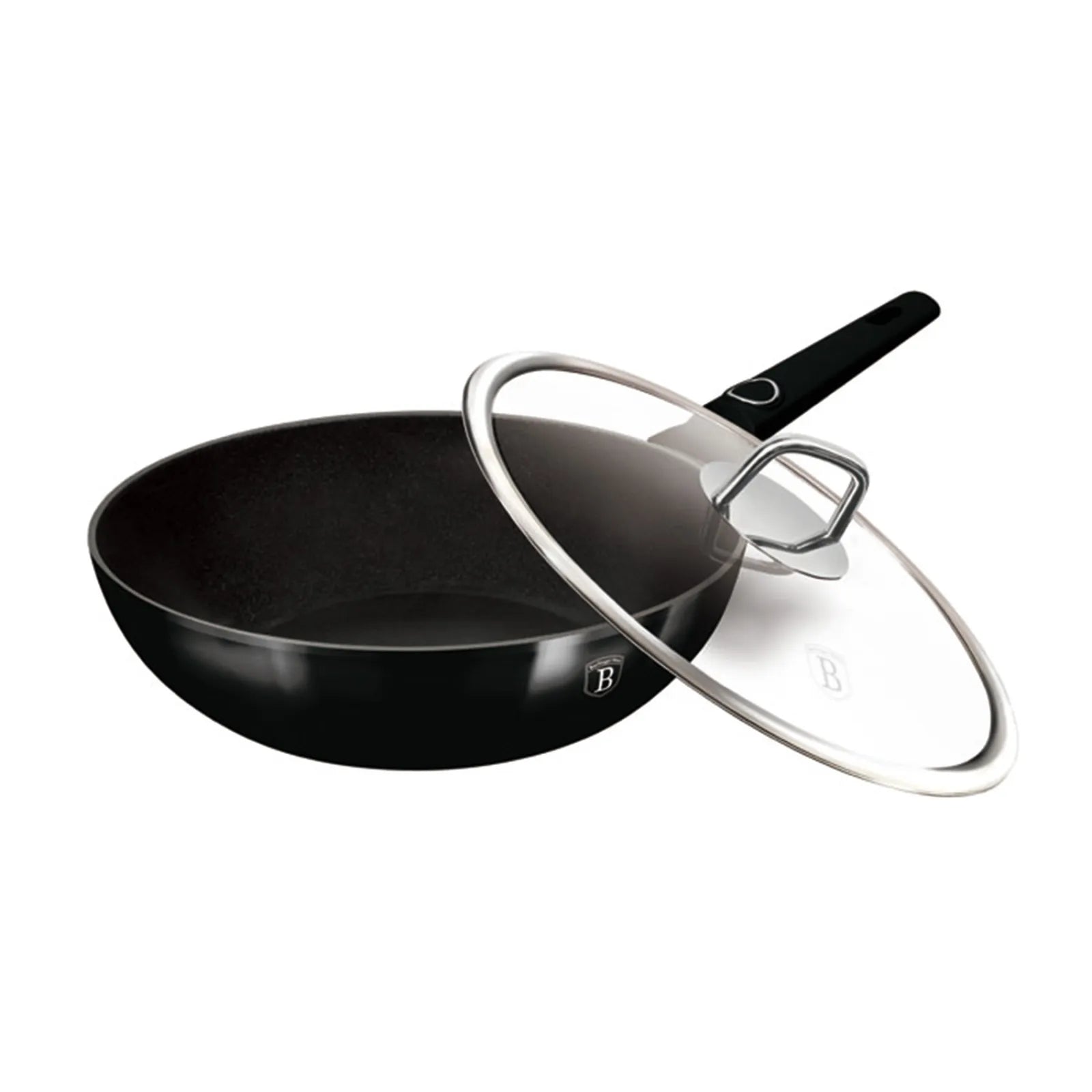 Berlinger Haus indukciós wok serpenyő fedővel 28 cm, 3,2 l – Black Vantage Collection