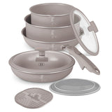 10 részes indukciós kezdő edénykészlet Berlinger Haus Taupe Collection