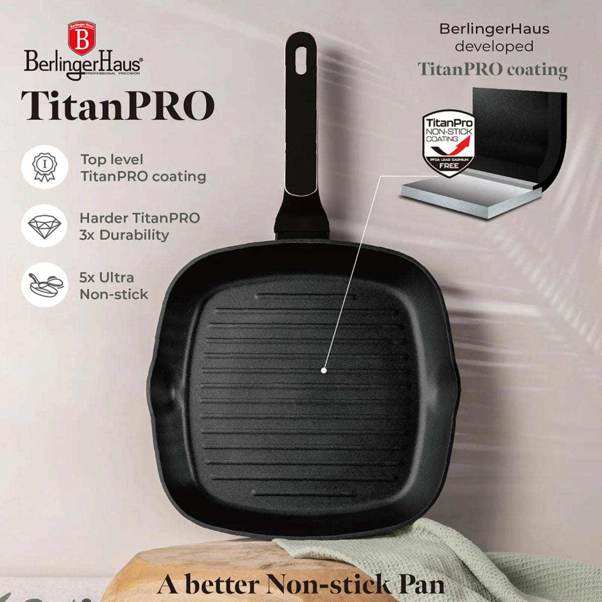 Berlinger Haus Grill serpenyő (28 cm) – 6. kép