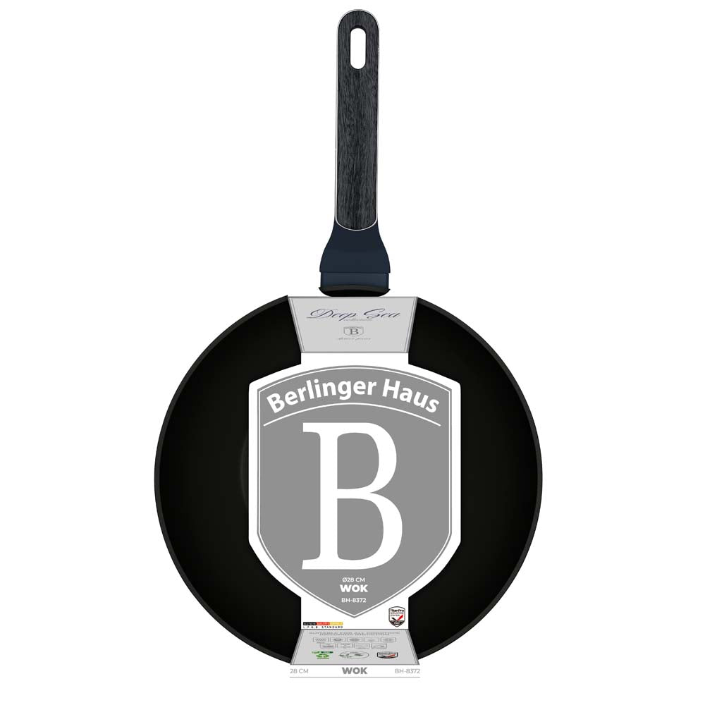 BerlingerHaus tapadásmentes indukciós wok serpenyő 28 cm matt kék