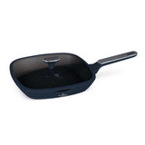 BerlingerHaus tapadásmentes indukciós grill serpenyő fedővel 28 cm Deep Sea