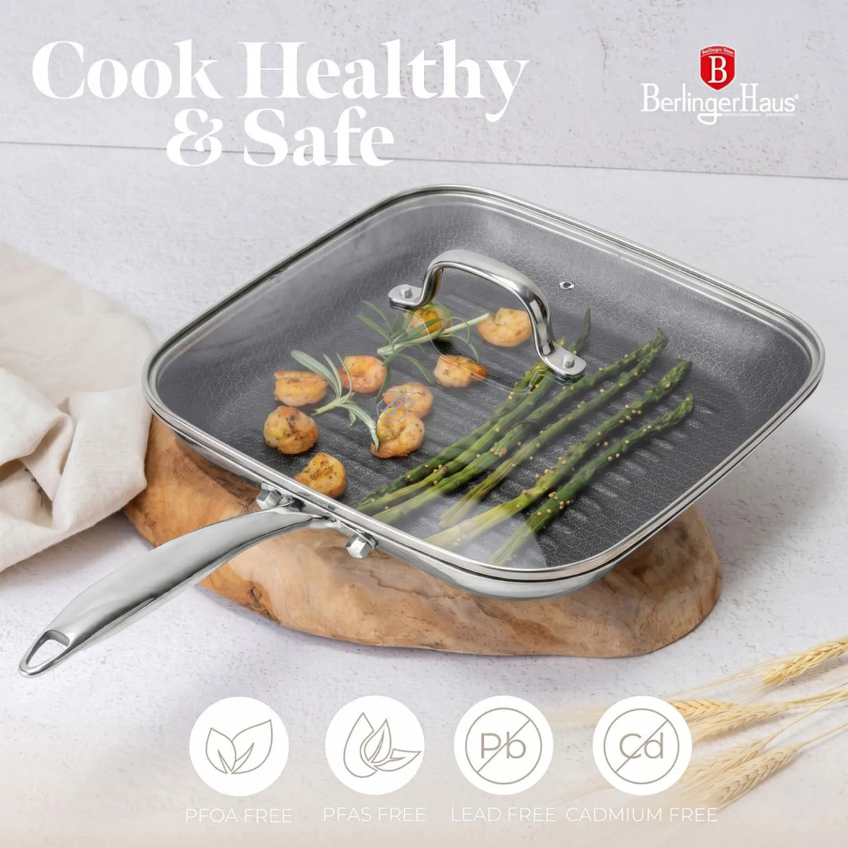 Berlinger Haus Eternal Grill serpenyő fedővel (28 cm) – 9. kép