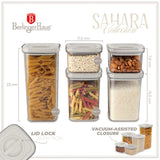 Berlinger Haus 5 részes légmentesen záródó tárolódoboz készlet – Sahara Collection