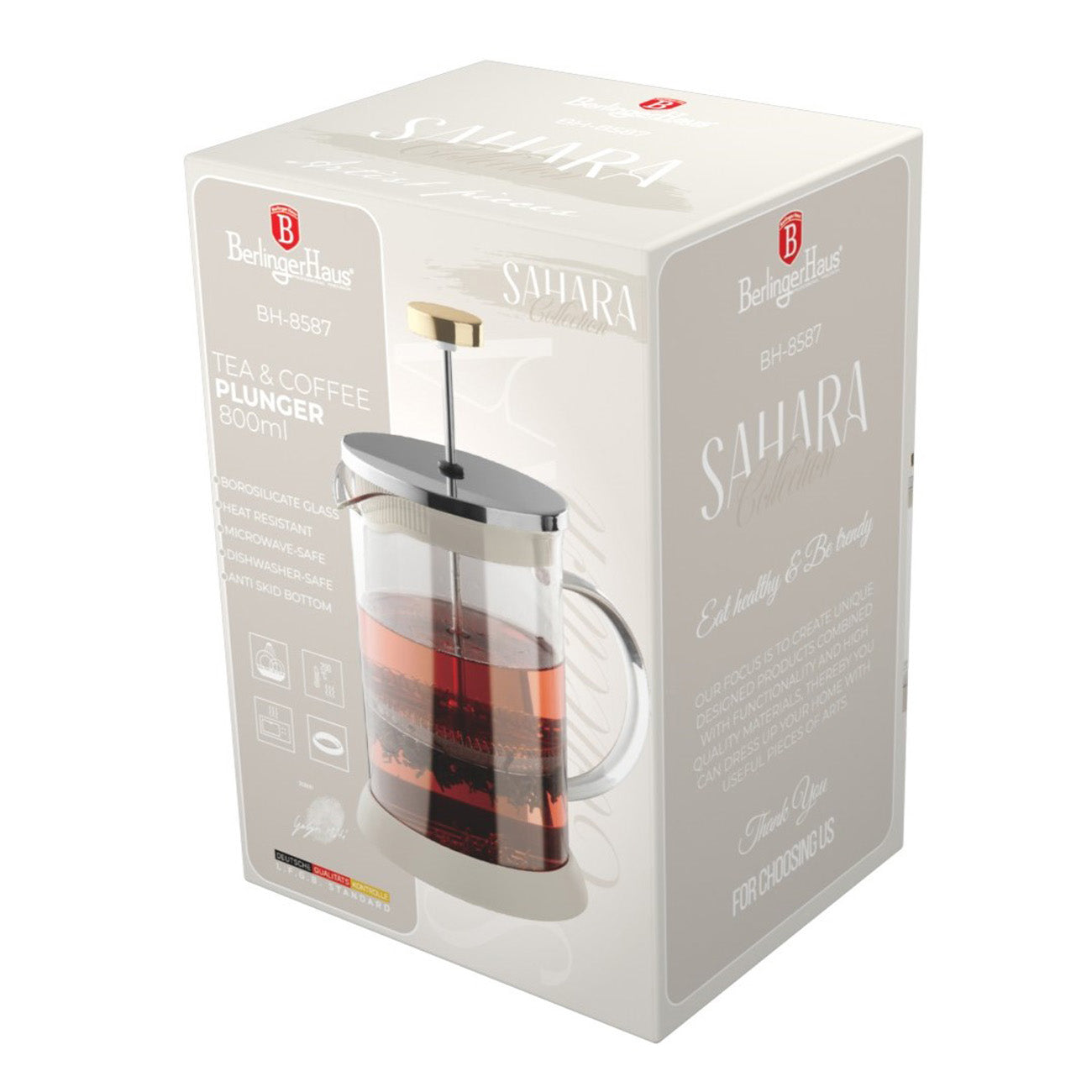 Berlinger haus Dugattyús kávé és teafőző 800 ml Sahara Collection