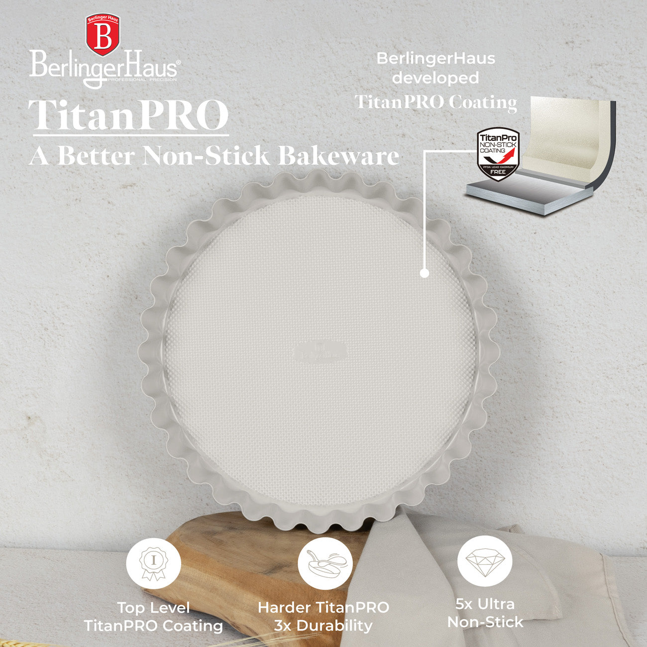 Berlinger Haus tapadásmentes torta / sütemény forma 28 cm Sahara Collection