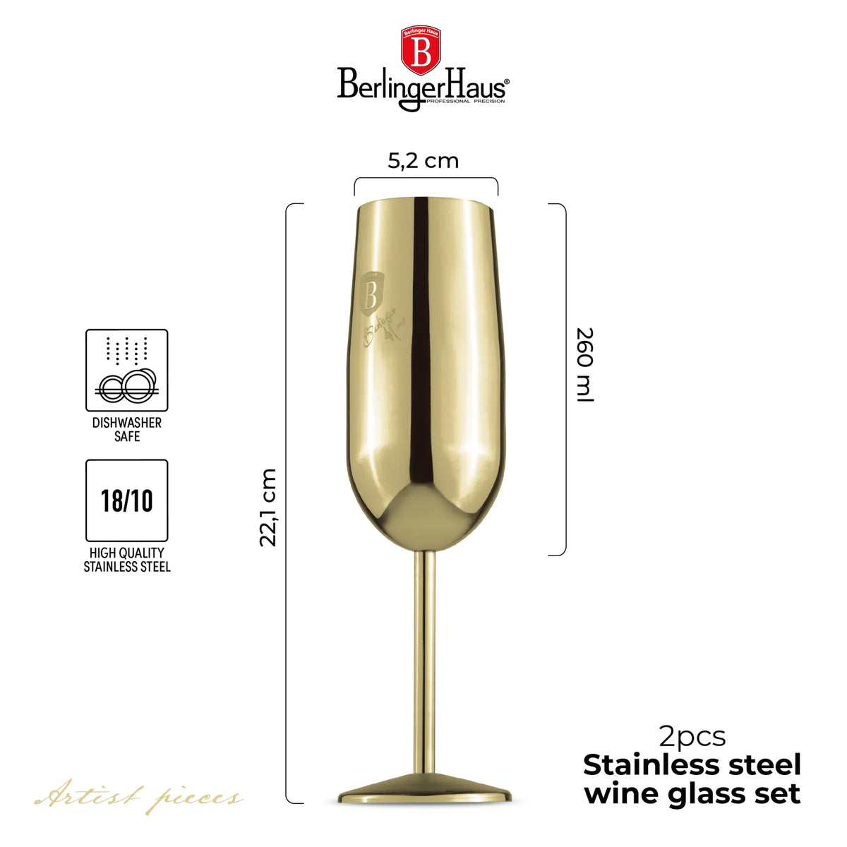 Berlinger Haus 2 db-os fém pezsgőspohár szett – 4. kép