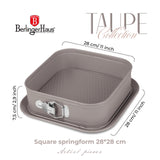 Szögletes tortaforma tapadásmentes titánPro bevonattal 28 cm Berlinger Haus Taupe szürke