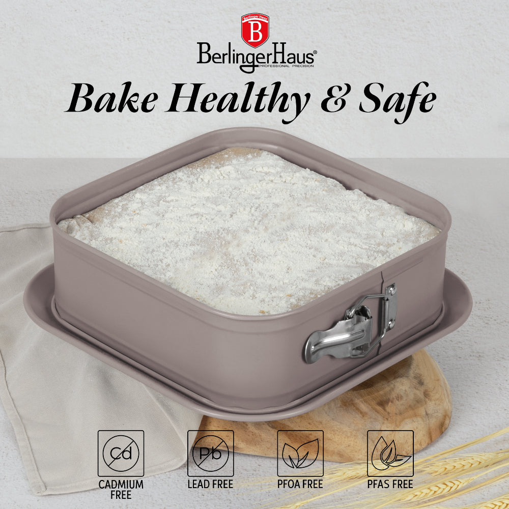 Szögletes tortaforma tapadásmentes titánPro bevonattal 28 cm Berlinger Haus Taupe szürke