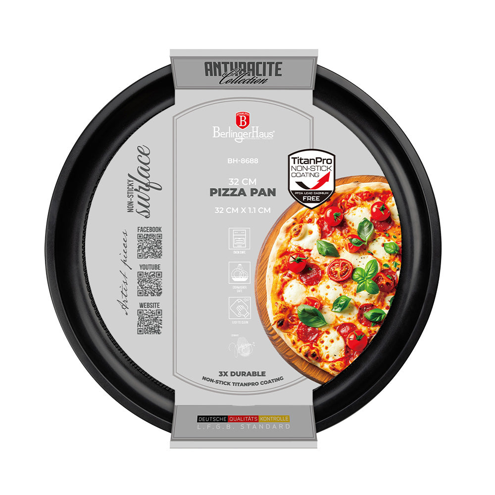 Pizzasütő forma 32 cm tapadásmentes Antracit Collection Berlinger Haus