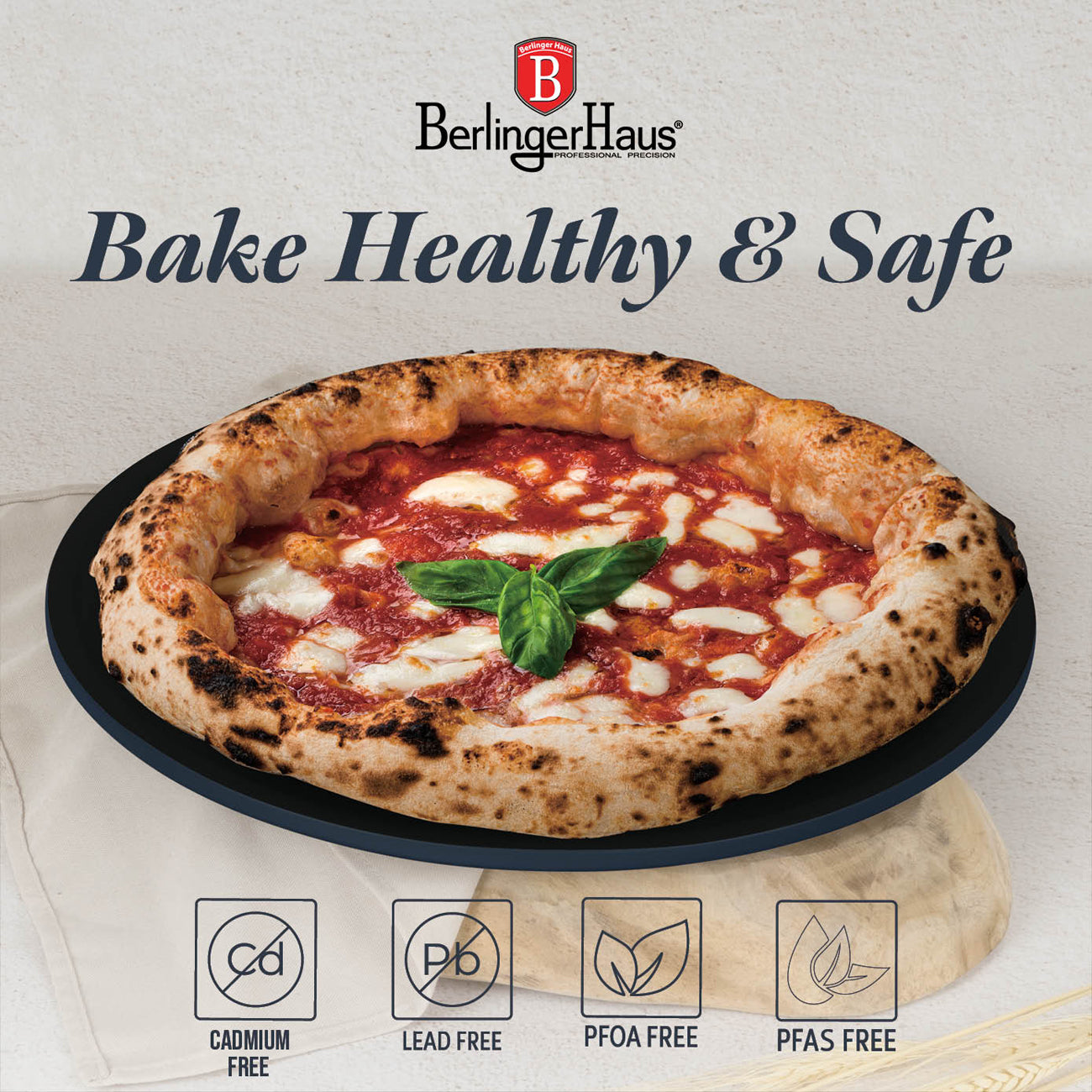 BerlingerHaus tapadásmentes pizzasütő forma 36 cm matt kék